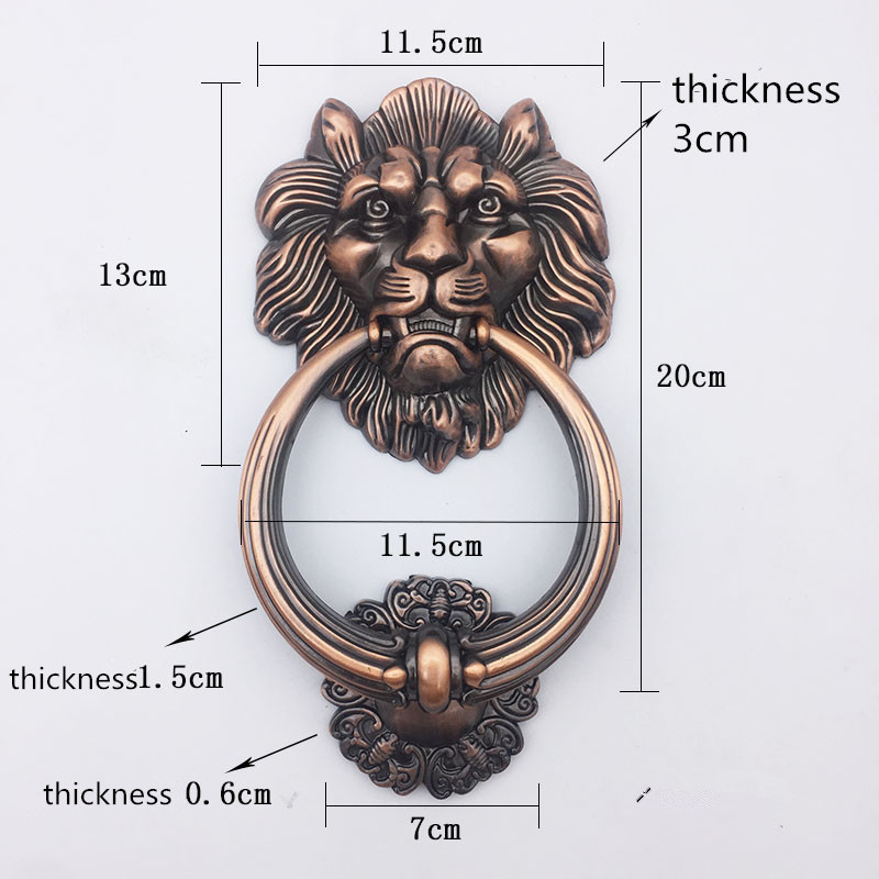 Furniture Joint Hardware - Antique Bronze Lion Head Handle Door