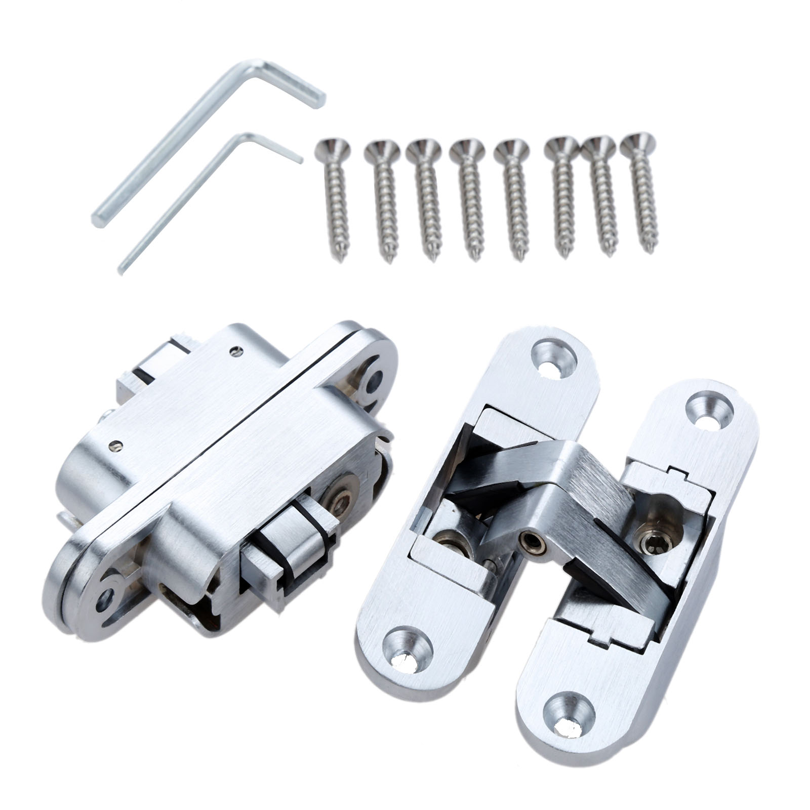 Furniture Hardware And Fittings - 2 Pcs Zinc Alloy Hidden Hinges