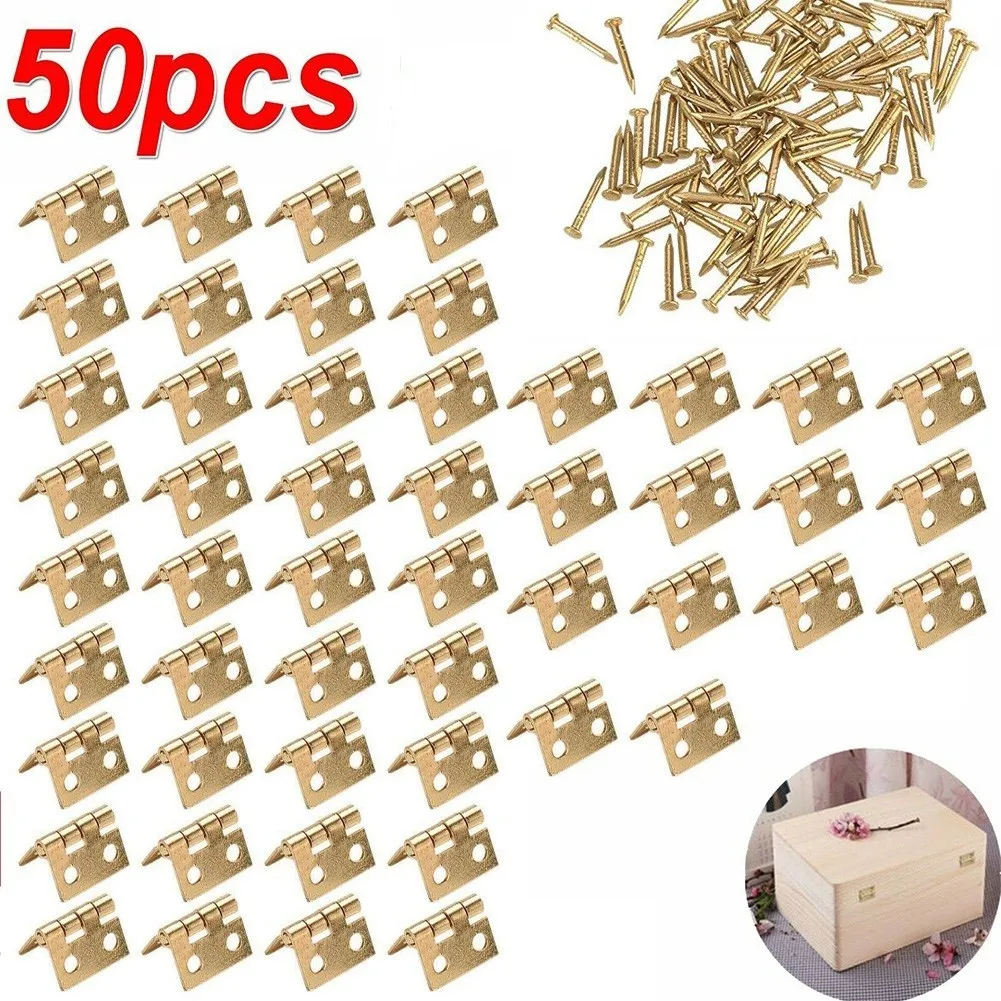 Furniture Hardware Gold - 50pcs Mini Hinge For Small Craft