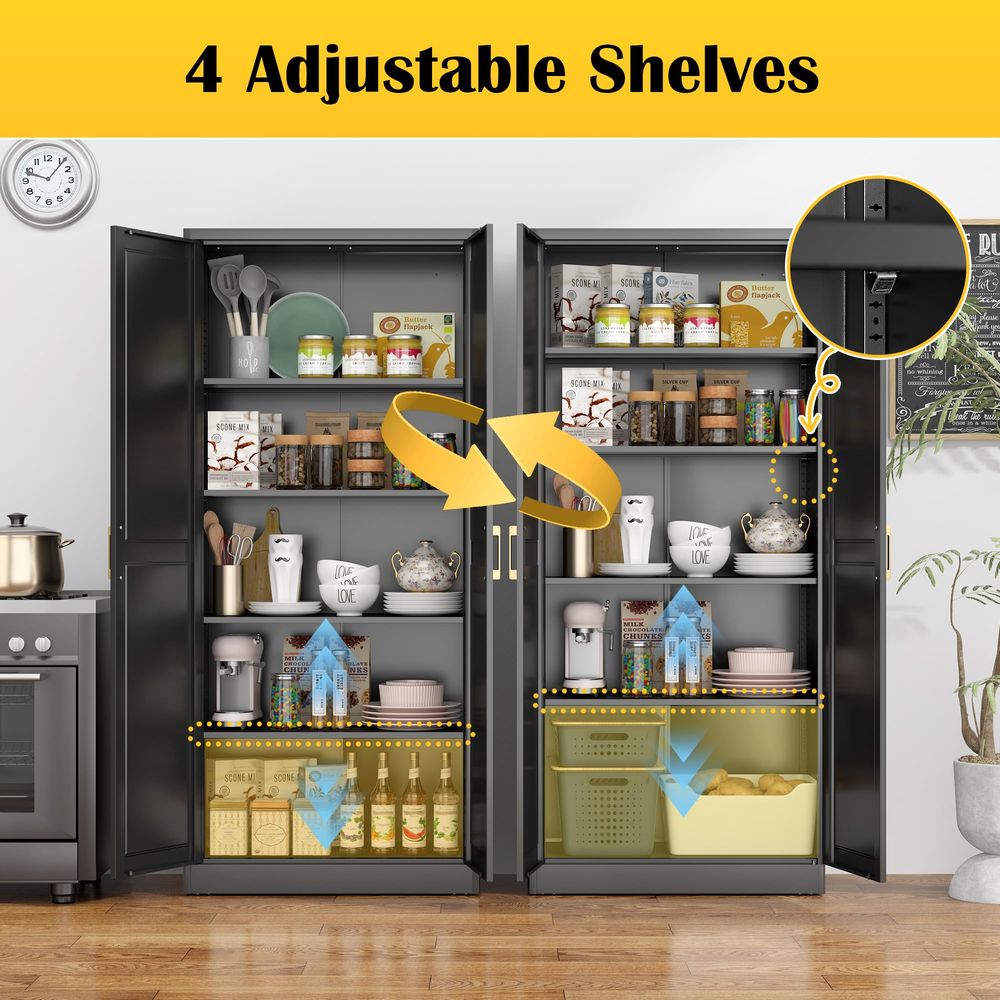 Pantry Cabinet,71Black Metal P - Furniture Hardware Gold recensie en prijs