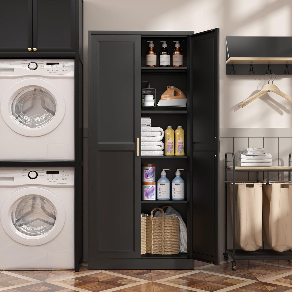 Pantry Cabinet,71Black Metal P - Furniture Hardware Gold recensie en prijs