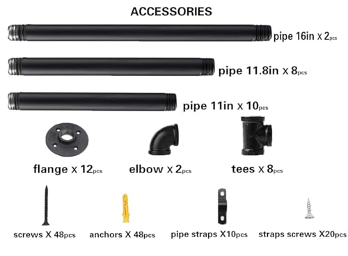 Industrial Iron Pipe Shelf Bra - Furniture Hardware Vintage recensie en prijs