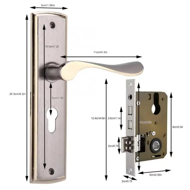 Gold Door Handle Lock Silent H - Furniture Hardware Gold recensie en prijs
