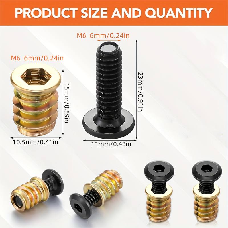 10PCS Threaded Inserts Nut Com - Furniture Hardware Nut recensie en prijs