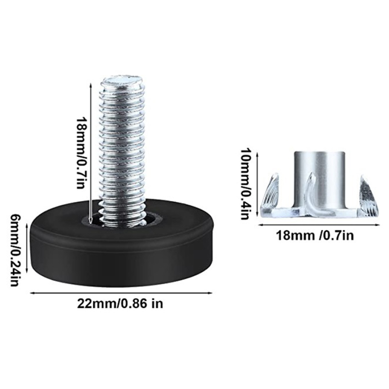 20Pcs Adjustable Feet Pads wit - Furniture Hardware Nut recensie en prijs