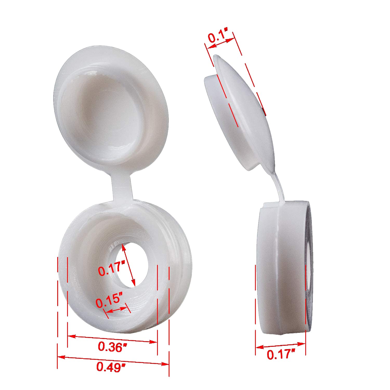 White Hinged Plastic Screw Cap - Furniture Hardware Nut recensie en prijs