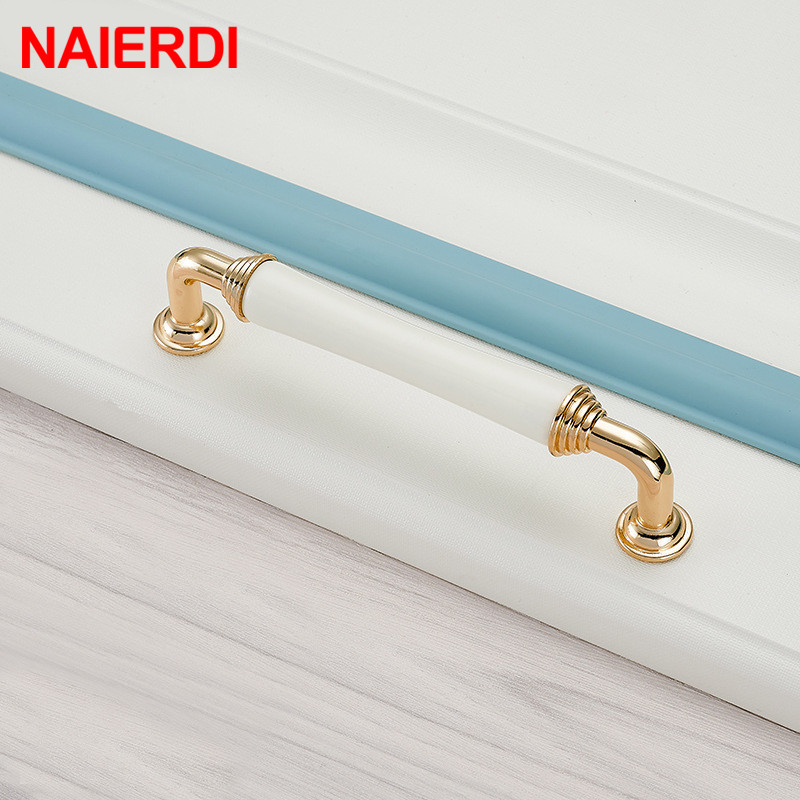 NAIERDI Gold White Creamic Cab - Furniture Hardware Gold recensie en prijs